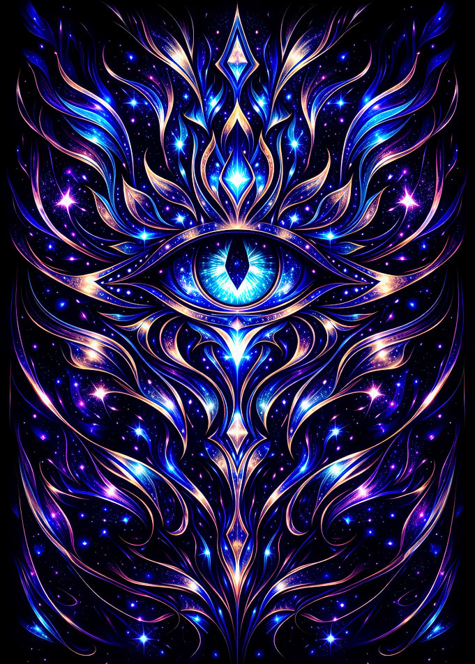 Cosmic Eye with Swirling Nebula Patterns
