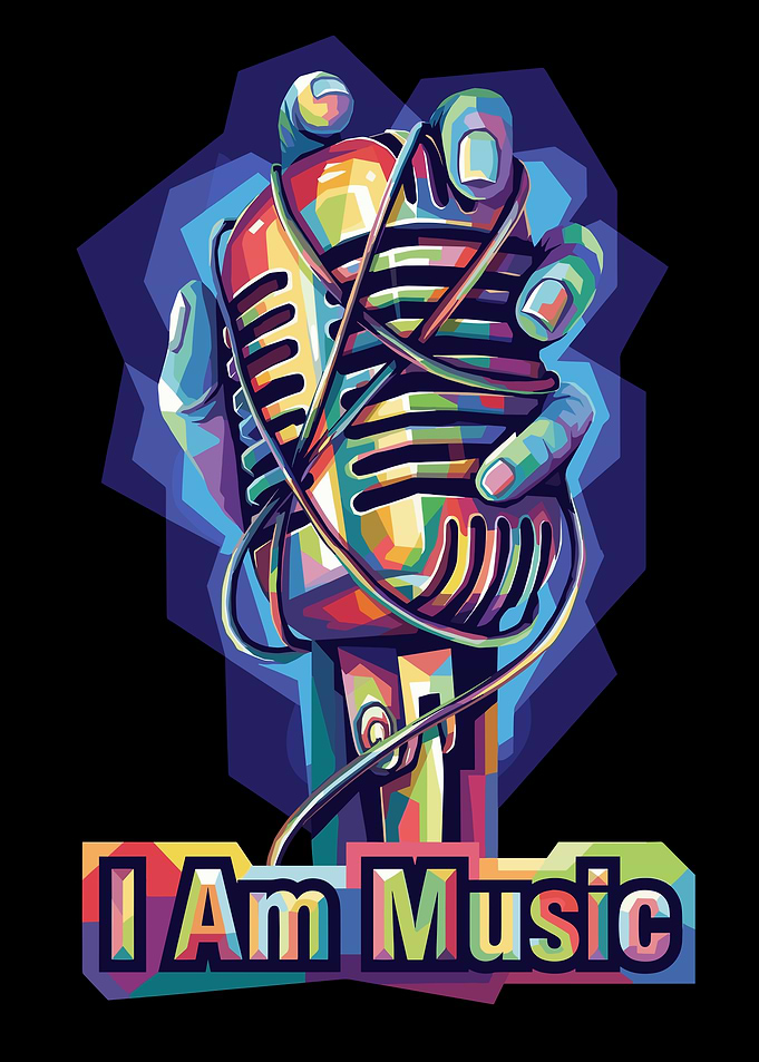 I Am Music Microphone Art
