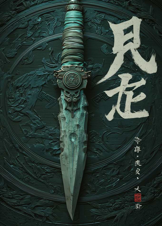 Ancient Dagger with Chinese Characters