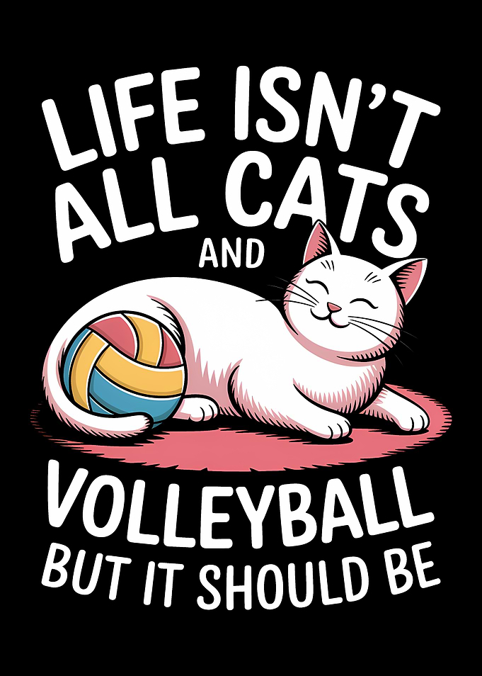 Funny Cat and Volleyball Quote
