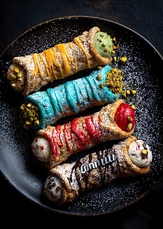 Colorful Cannoli Dessert Platter