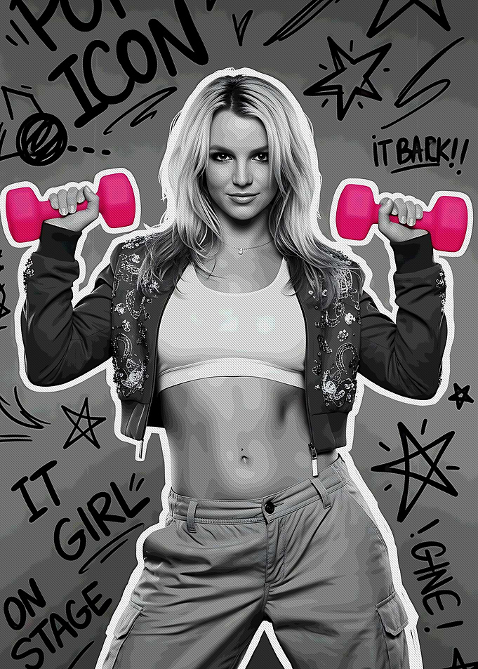 Britney Spears with Dumbbells