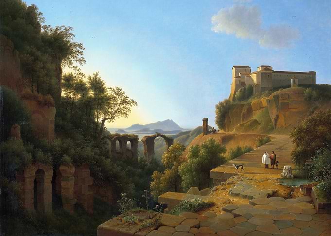 Ancient Roman Landscape with Figures