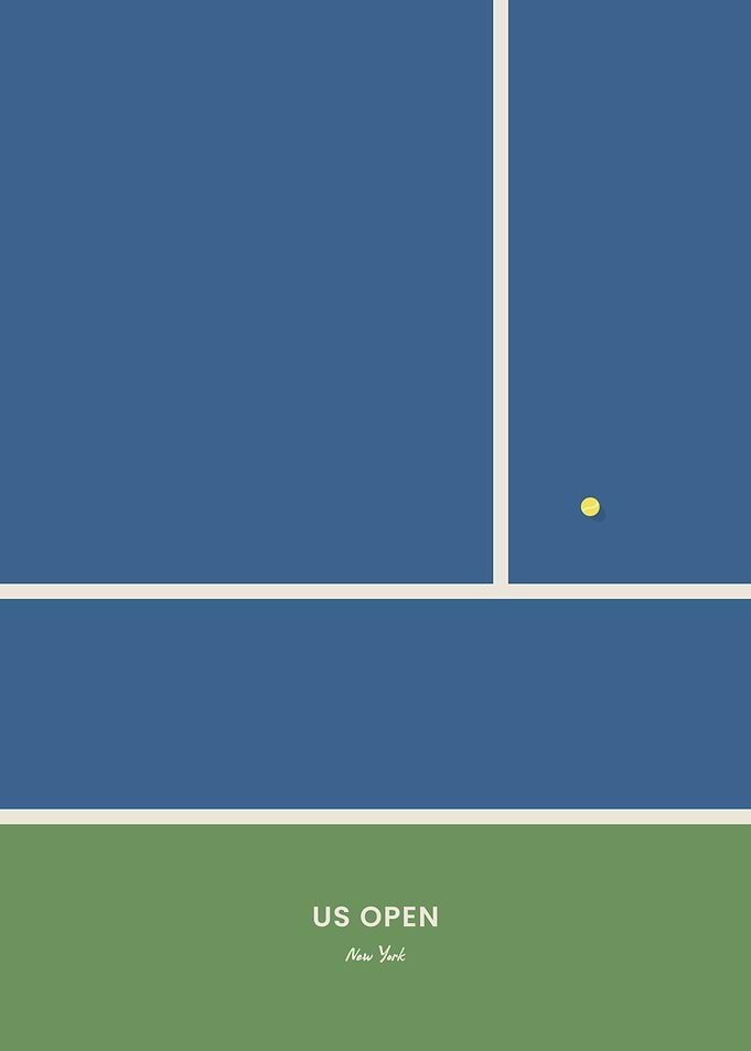 US Open Tennis Court Minimalist Poster