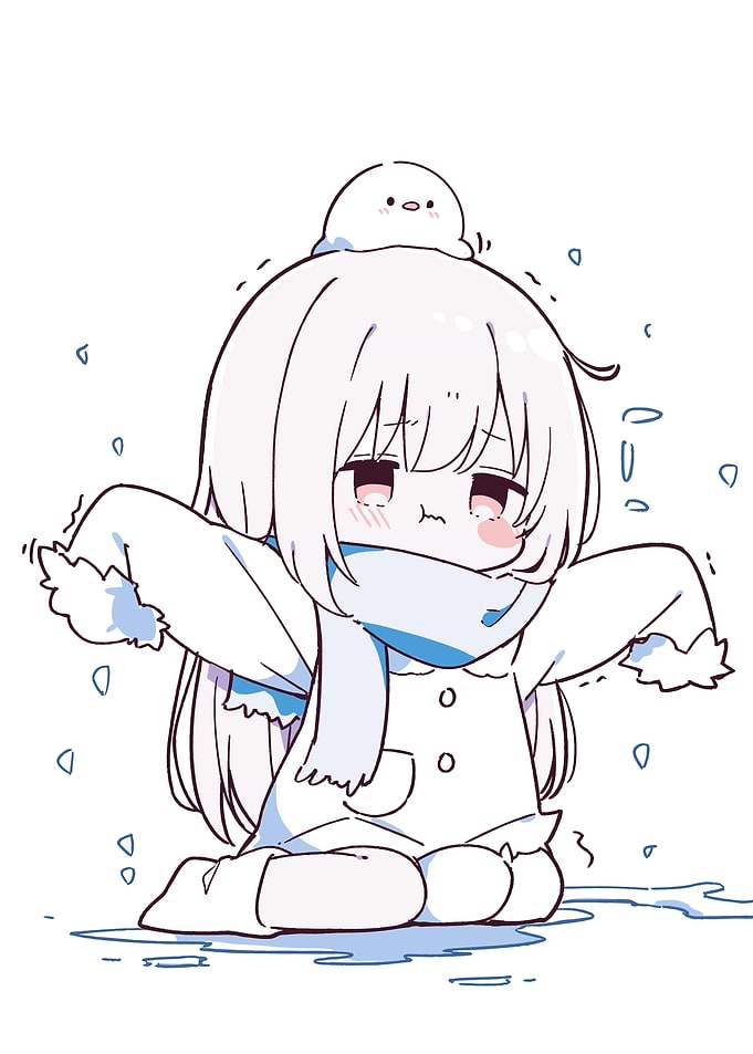 Cute Anime Girl in Snow