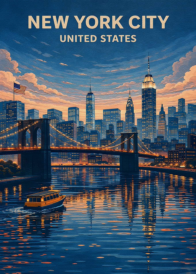 New York City Skyline at Dusk