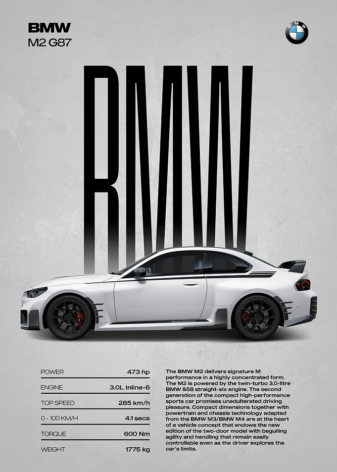 BMW M2 G87 Car Poster