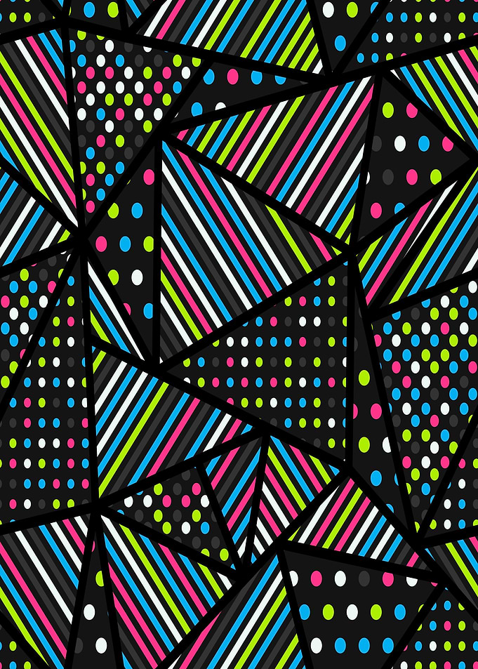 Geometric Abstract Pattern with Neon Colors