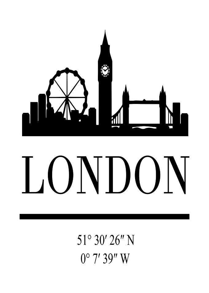 London Skyline with Coordinates
