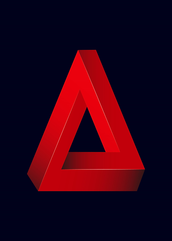 Impossible Triangle Optical Illusion