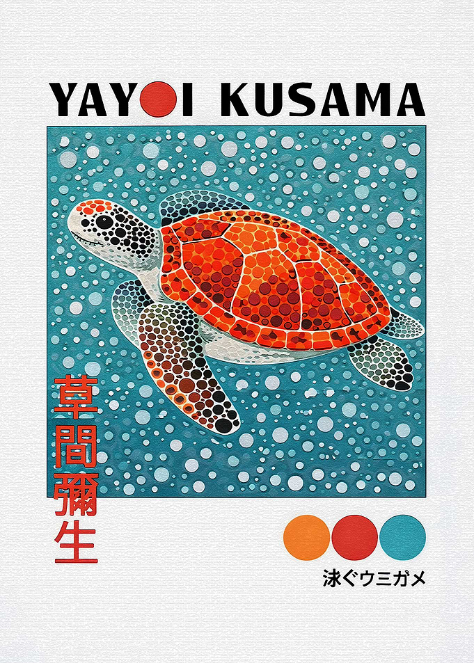 Yayoi Kusama Sea Turtle Art