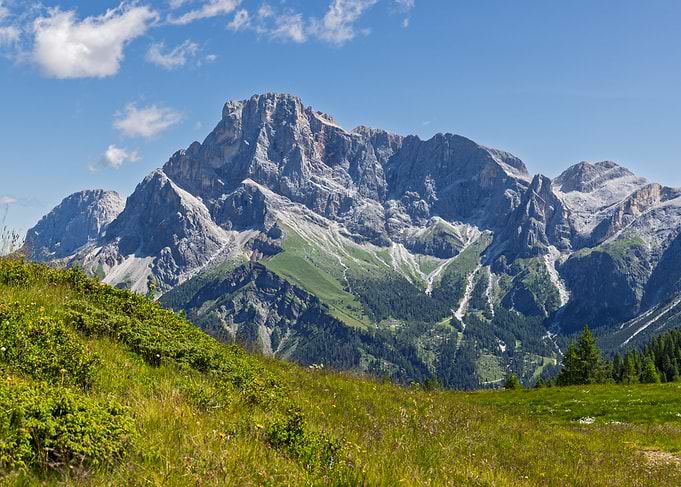 Majestic Mountain Landscape with Green Foothills - Cima Tognola