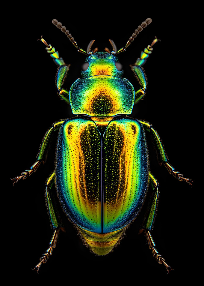 Iridescent Beetle Macro Shot