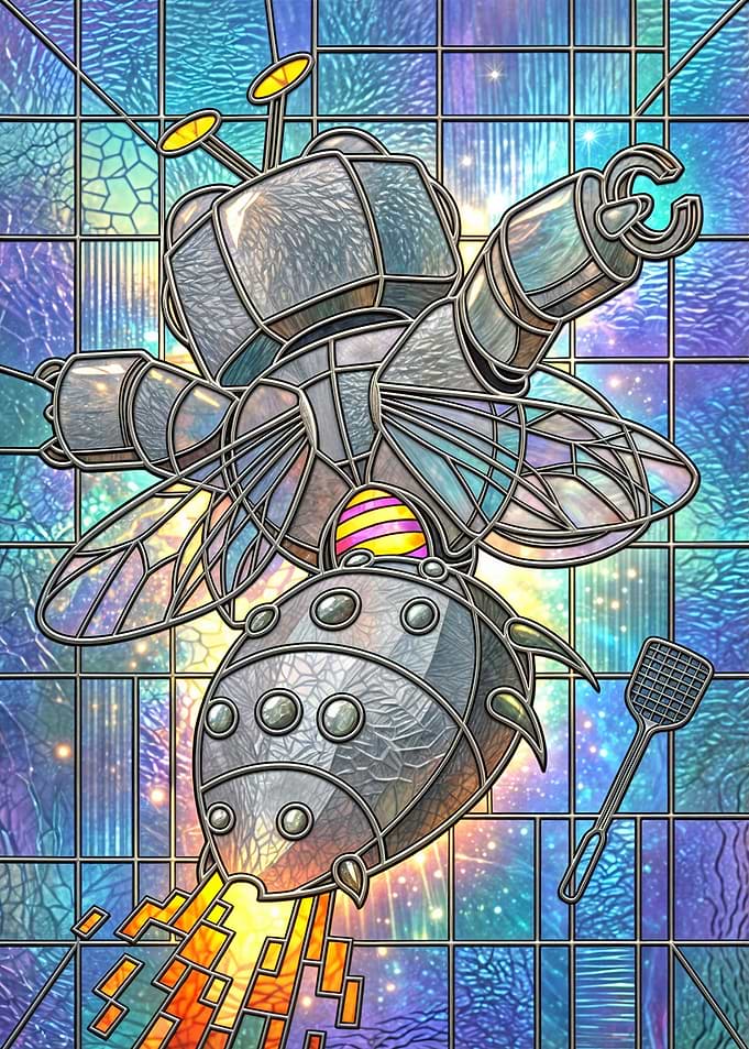 Gnat Attack in Stained Glass Style