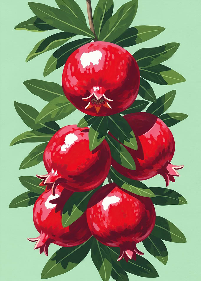 Pomegranates on a Branch