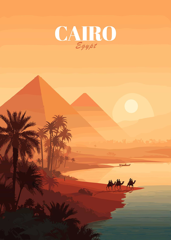 Cairo Egypt Pyramids Desert Landscape