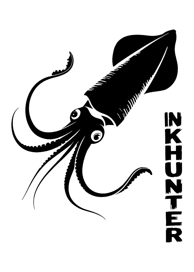 Black Squid with 'Inkhunter' Text