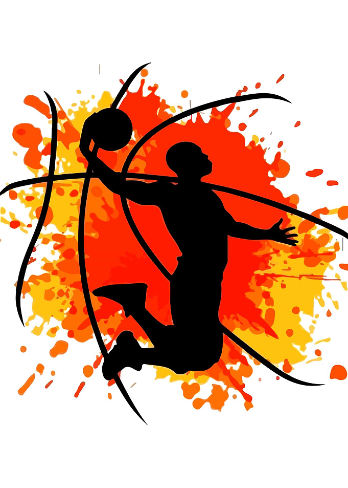 Basketball Player Dunking Silhouette