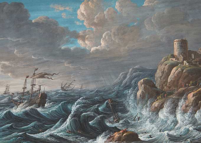 Shipwreck in a Stormy Sea