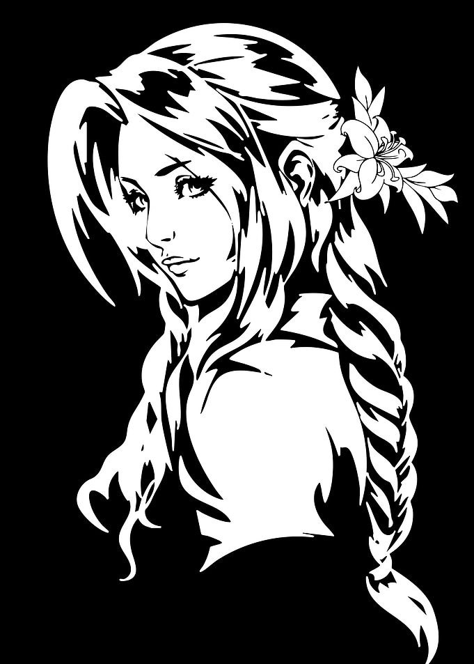 Anime Girl with Flower