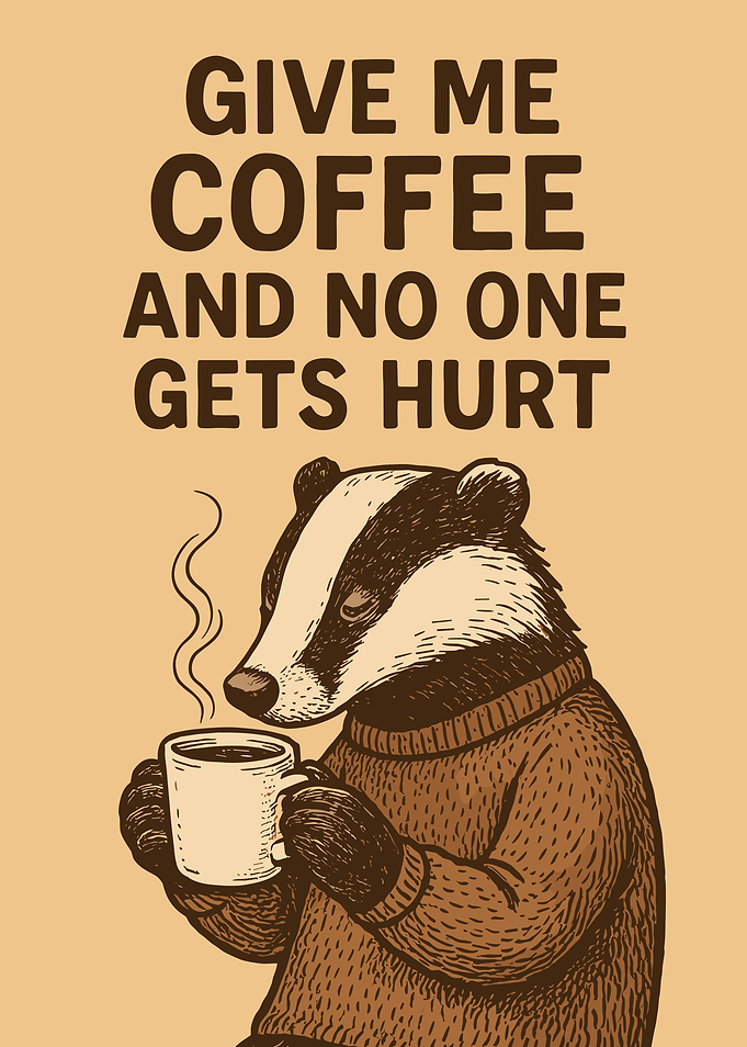 Badger with Coffee