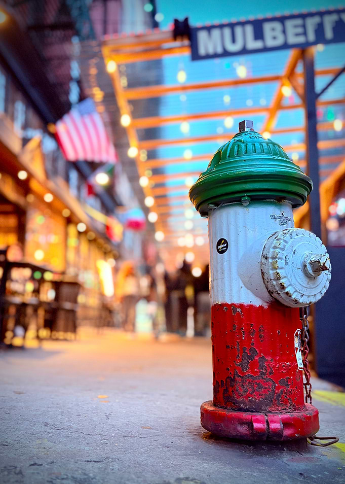 Italian Flag Fire Hydrant on Mulberry Street