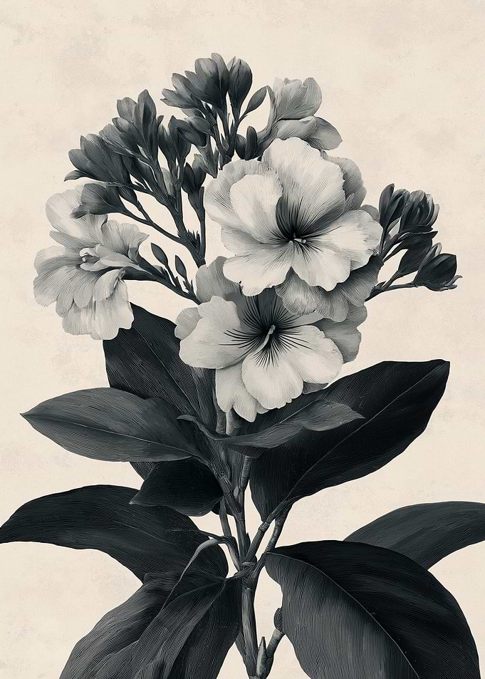 Vintage Botanical Illustration of Flowers