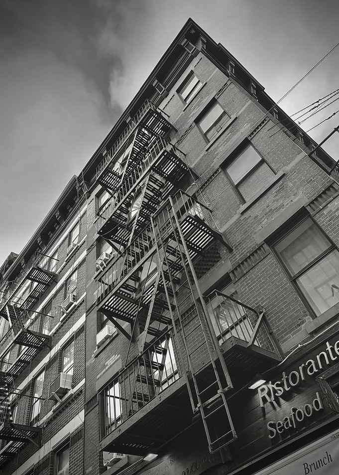 New York City Apartment Building Fire Escapes