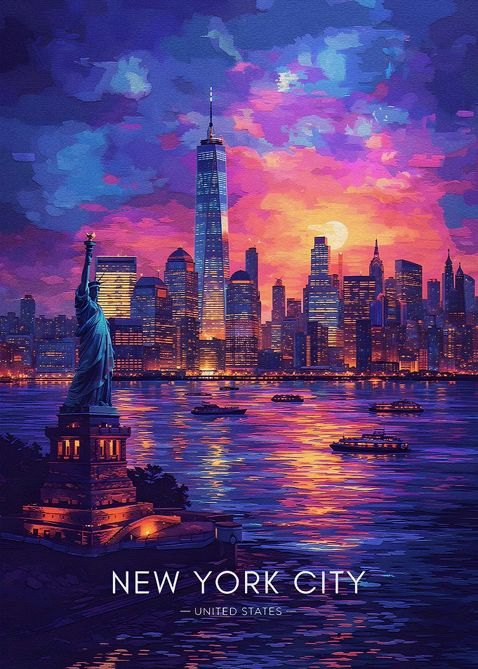 New York City Skyline at Sunset
