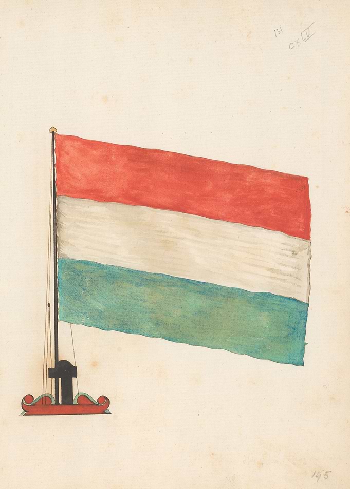 Watercolor of a Flag on a Pole