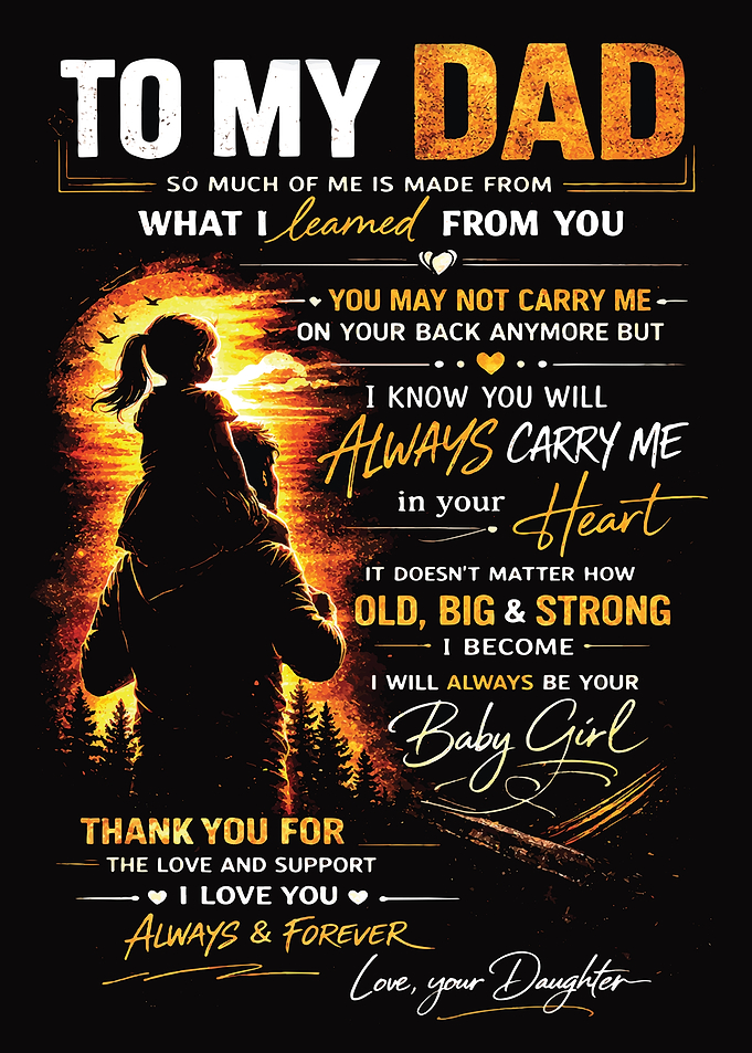 To My Dad From Daughter Sentimental Gift