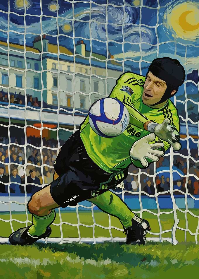 Goalkeeper Diving for Soccer Ball