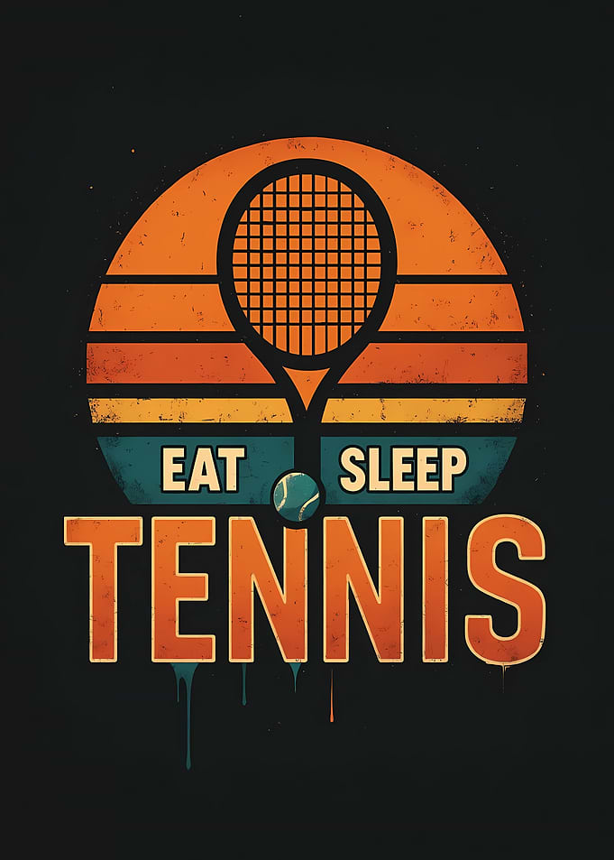 Eat Sleep Tennis Retro Design