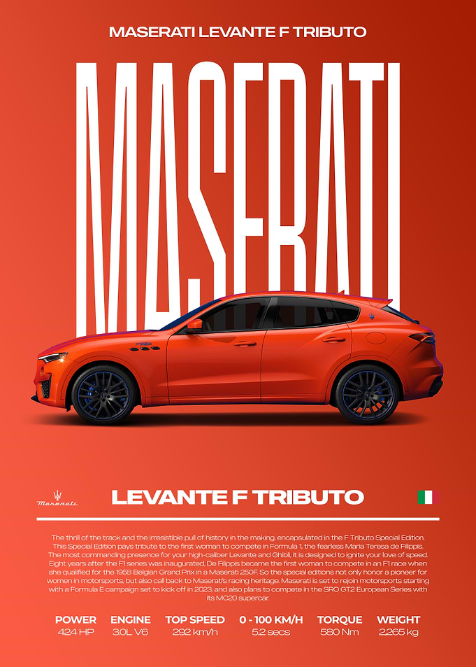 Maserati Levante F Tributo Car Poster