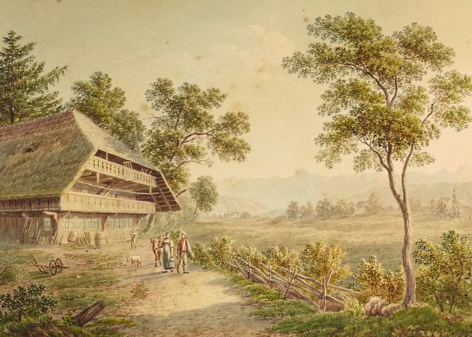 Pastoral Scene with Farmhouse and Figures