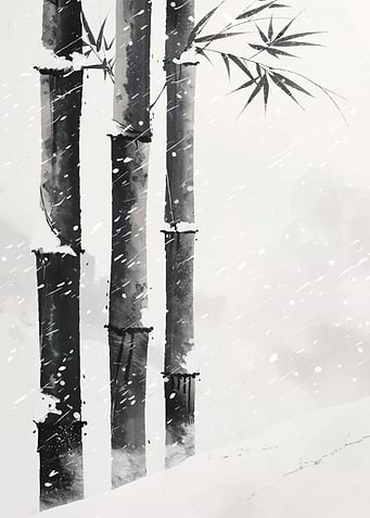Bamboo in Snow