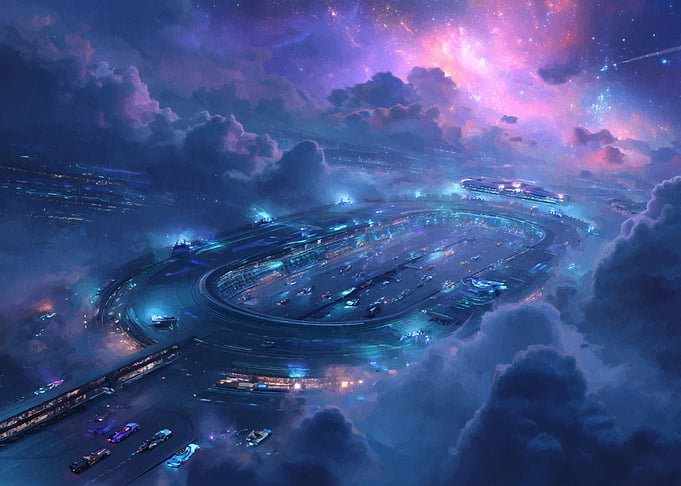 Futuristic Cityscape in the Clouds