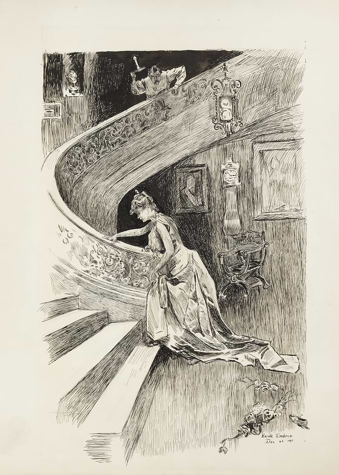 Woman on a Grand Staircase