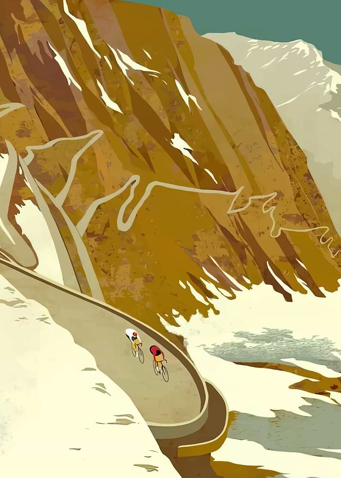 Cyclists on a Mountain Road