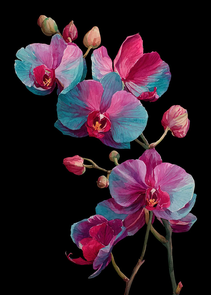 Vibrant Orchid Painting