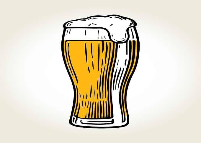 Glass of Beer with Foam