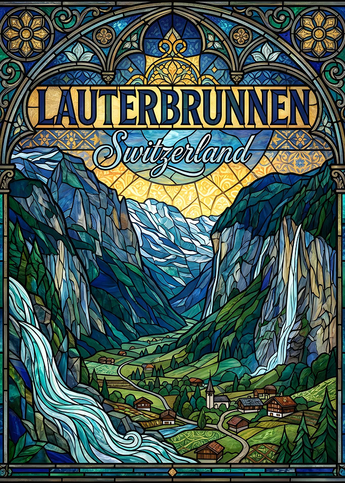 Stained Glass Launterbrunnen Switzerland