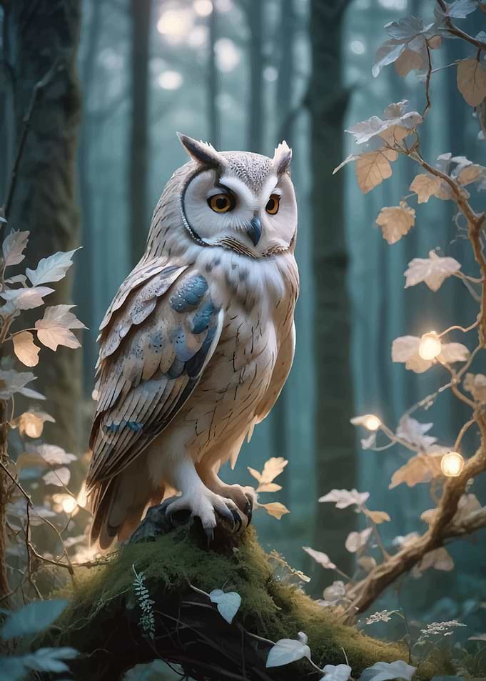 Enchanting Owl in a Mystical Forest