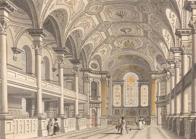 Interior of a grand Baroque church