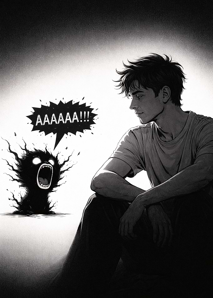 Man confronts inner demon