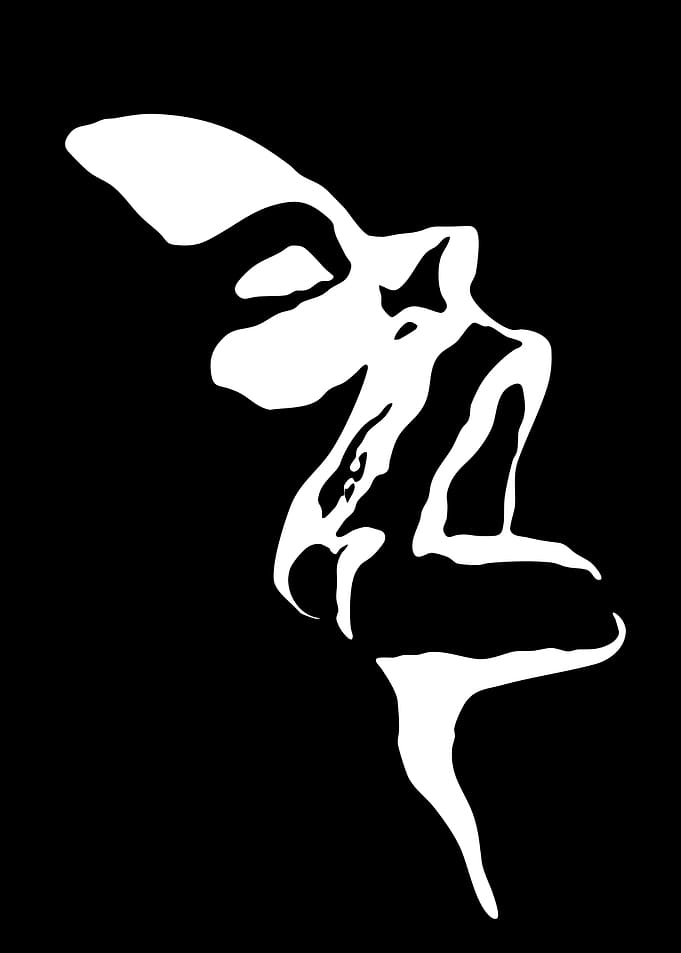 Abstract White Face on Black Background