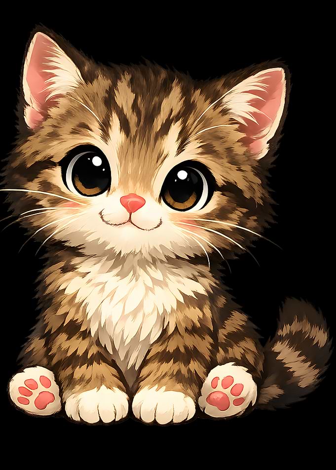 Cute Cartoon Kitten