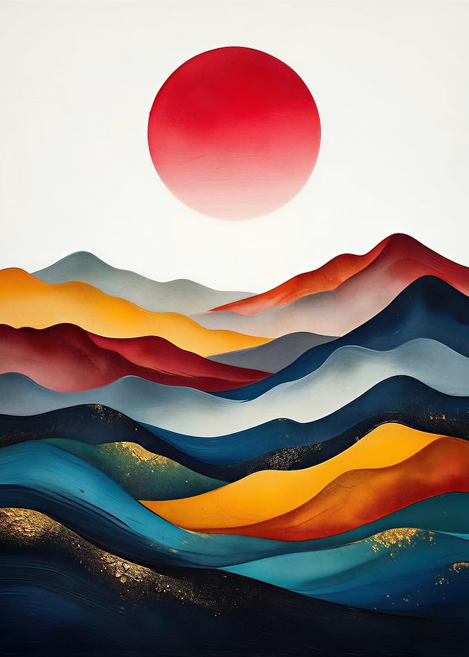 Sunset Over Colorful Hills