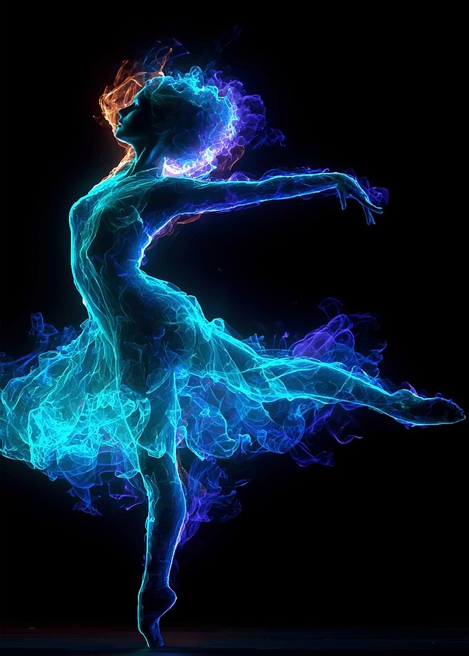 Ballerina Made of Light and Smoke