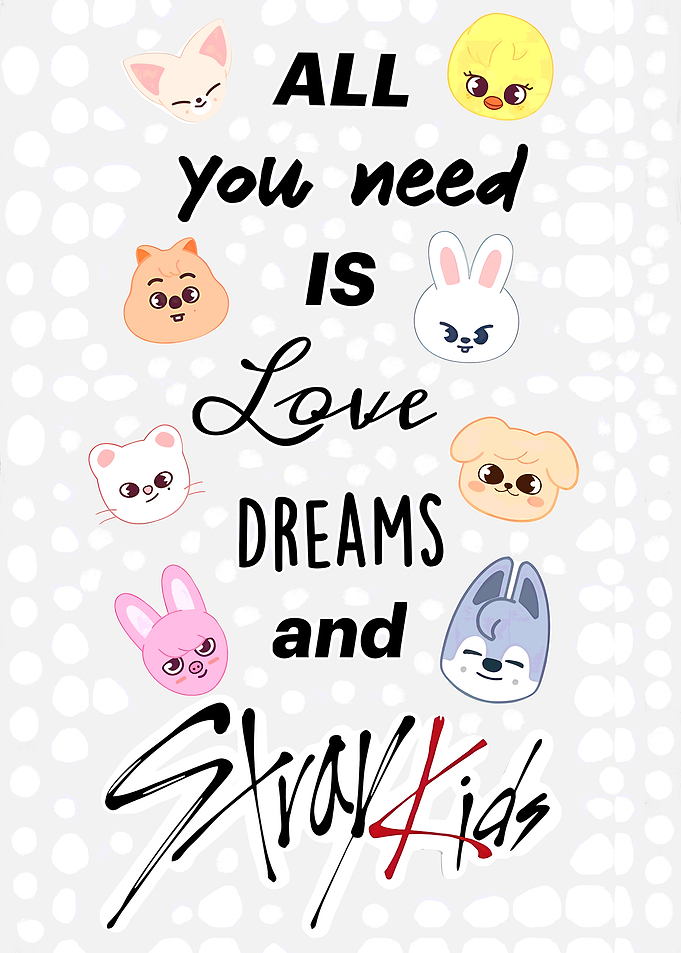 Stray Kids Cute Animal Characters Text Art